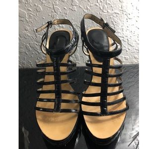 Michael Kors Black Patent Strappy Heels